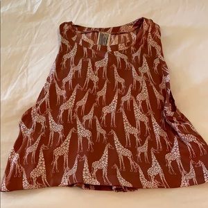 Free People Silk Giraffe Cropped Tank